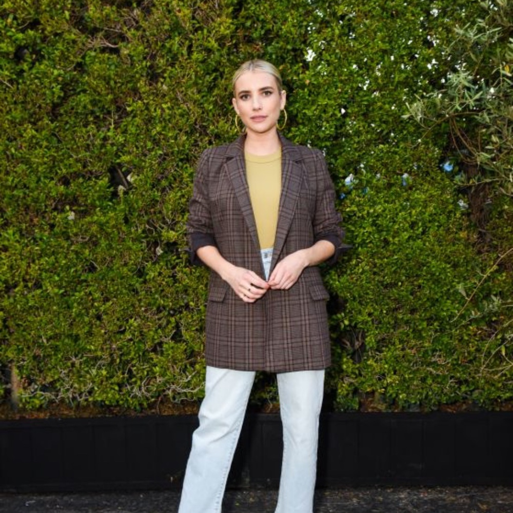 Madewell Caldwell Double-Breasted Blazer in Hedden Plaid